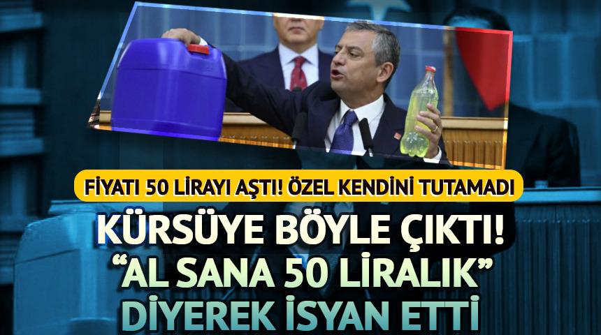 Motorin 50 lirayı aştı, Özgür Özel kendini tutamadı! Kürsüyle bidonla çıktı: İğneden ipliğe zam gelecek