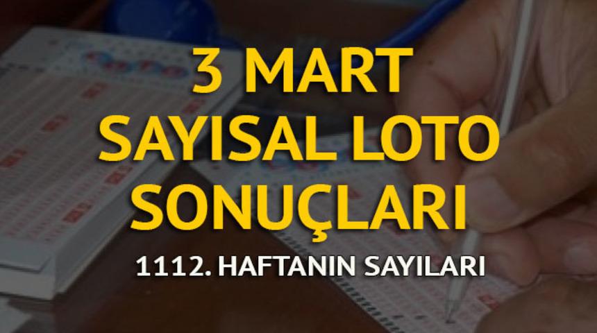 Sayısal Loto sonu&ccedil;ları 3 Mart: Sayısal Loto'da ikinci devir! (1112. hafta Sayısal Loto sonucu )