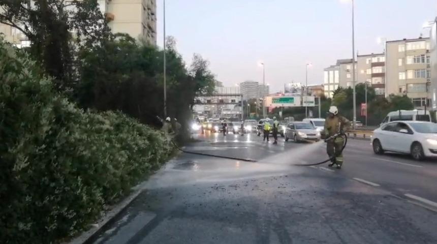Şişli’de ağaçlık alanda çıkan yangın korkuttu