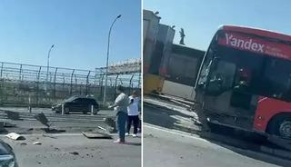 Haliç Köprüsü'nde metrobüs kazası!