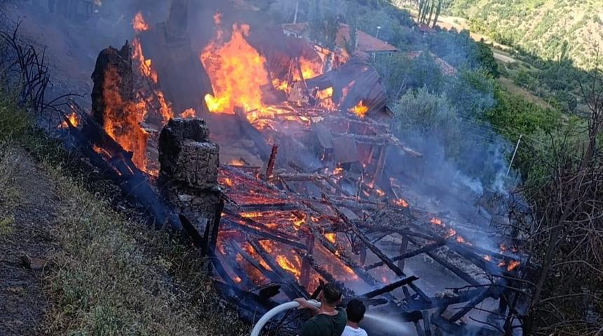 Köyde çıkan yangın 2 evi küle çevirdi