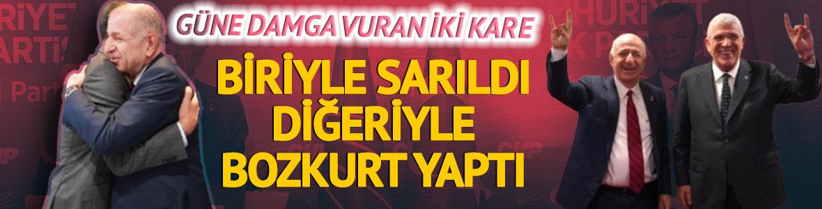 Özdağ'ın ziyaretinde dikkat çeken iki kare! Önce bozkurt yaptı, sonra sarıldı