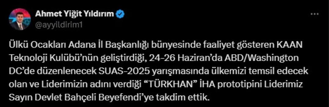 ABD de Türkiye yi temsil edecek!  TÜRKHAN  MHP lideri Bahçeli’ye hediye edildi 2