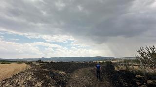 Tavuk çiftliğinde yakılan ateş tarlaya sıçradı! Yaklaşık 20 dönüm ekili alan yandı
