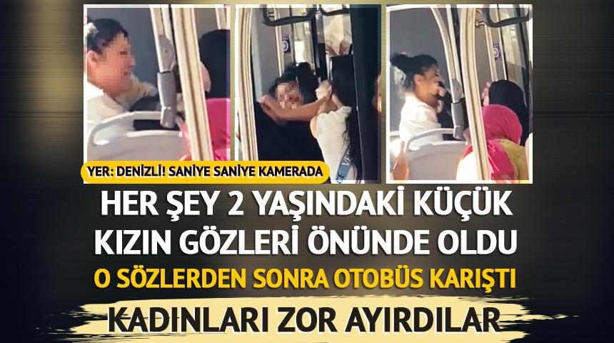 Denizli'de tesettürlü kadına hakaret iddiası! Otobüste kavga çıktı