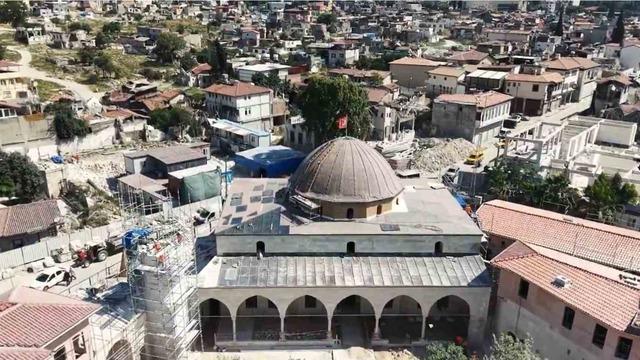 Depremin yıktığı Habib-i Necaar Camii’nde ihya çalışmaları hızla sürüyor