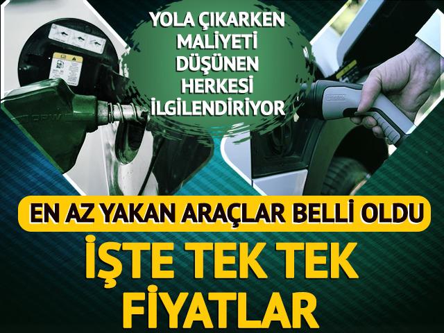 En az yakan arabalar belli oldu! İşte tek tek fiyatlar
