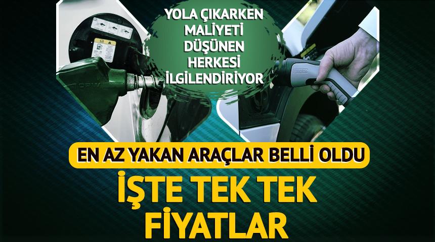 En az yakan arabalar belli oldu! İşte tek tek fiyatlar
