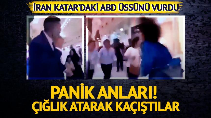 İran, Katar'daki ABD üssünü vurdu! Çığlık atarak kaçıştılar