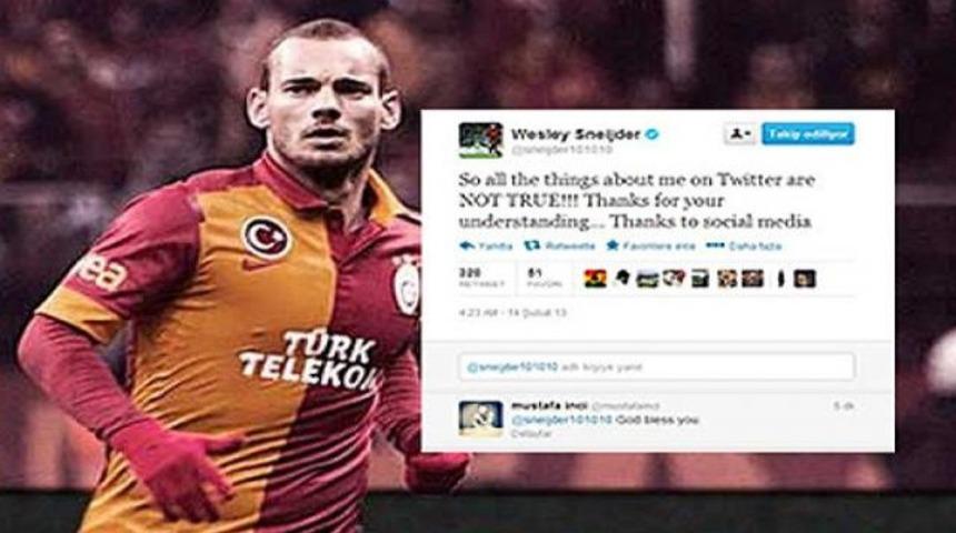 Sneijder'den r&ouml;portaj yalanlaması