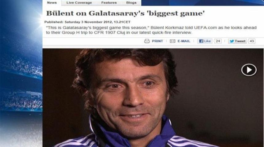 B&uuml;lent Korkmaz UEFA'nın manşetinde!