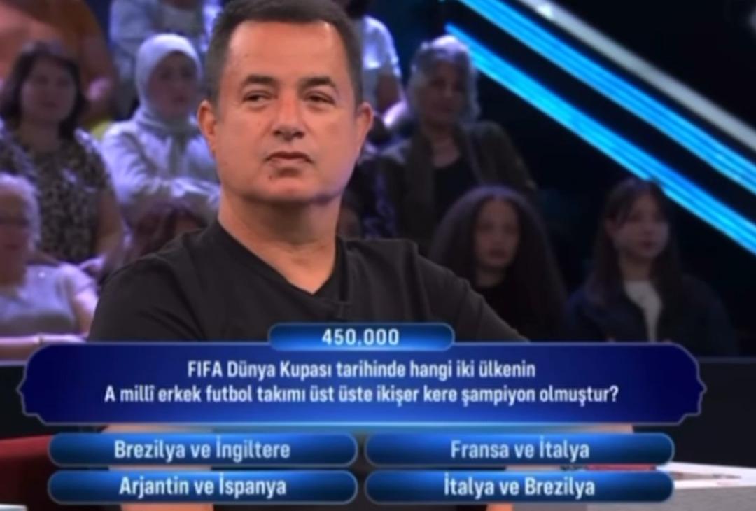 Acun Ilıcalı katıldığı yarışma programında futbol bilgisiyle şov yaptı! 1930 dan bu yana tüm şampiyonları ezbere saydı 2