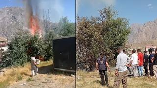 Hakkari’de iki noktada çıkan yangın kontrol altına alındı