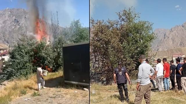 Hakkari’de iki noktada çıkan yangın kontrol altına alındı