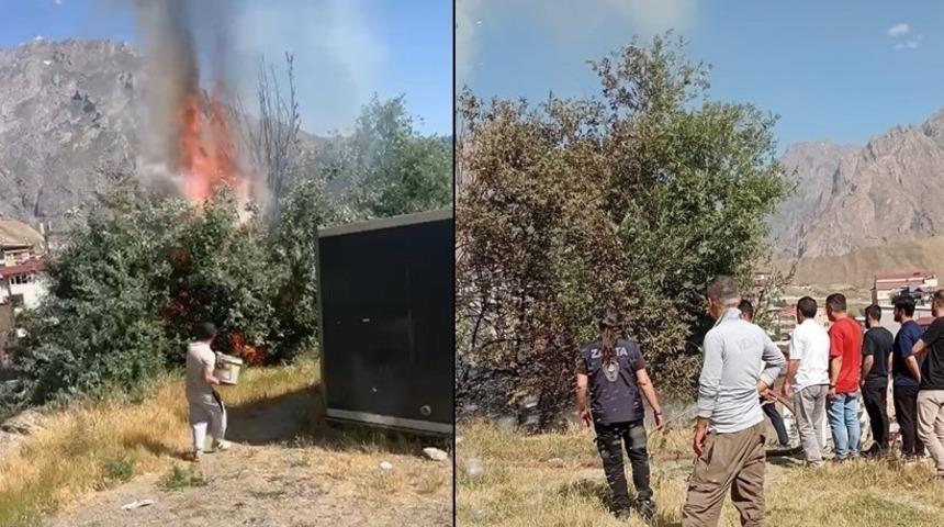 Hakkari’de iki noktada çıkan yangın kontrol altına alındı
