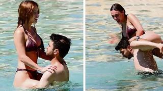 Sevgilisiyle barıştı soluğu tatilde aldı! Rabia Soytürk ve Samet Vuruşan denizde eğlendi