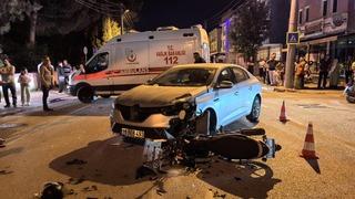 Otomobil ile motosiklet çarpıştı: 1 ağır yaralı