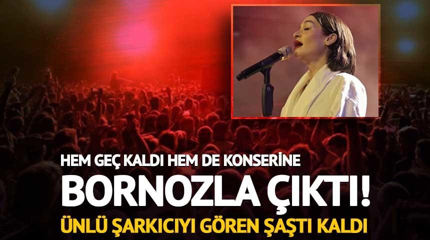 Hem geç kaldı hem de konserine bornozla çıktı! Ünlü şarkıcı Alya'yı gören şaştı kaldı
