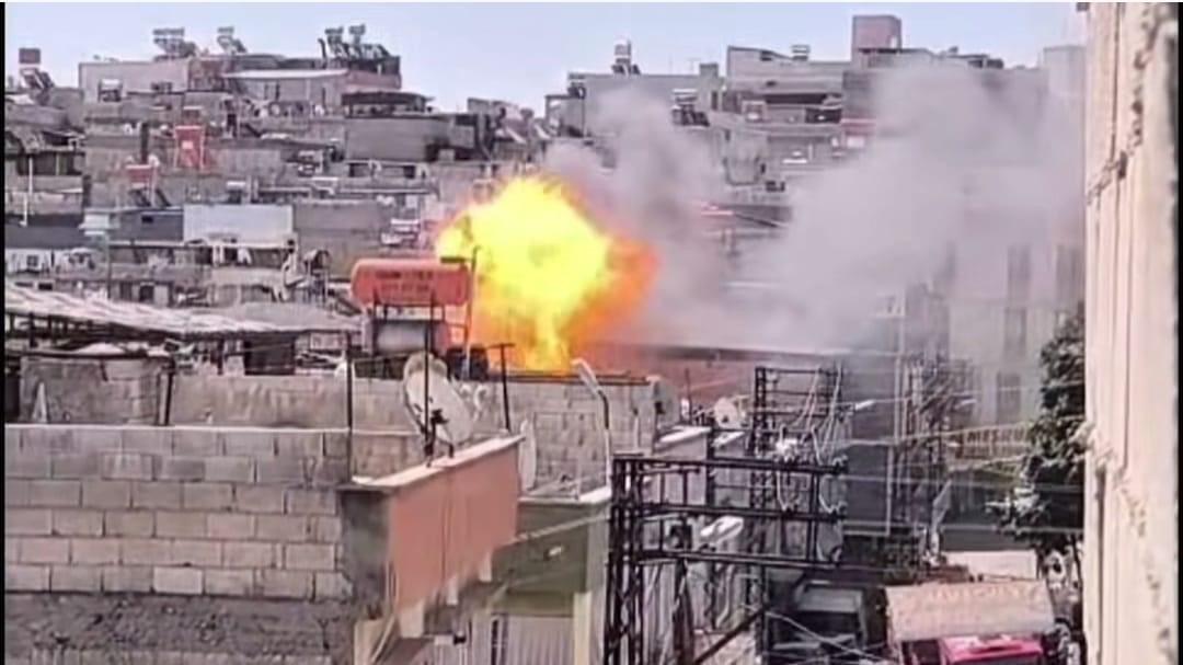 Gaziantep te çatı katı yangını sırasında patlama! Faciadan dönüldü 2