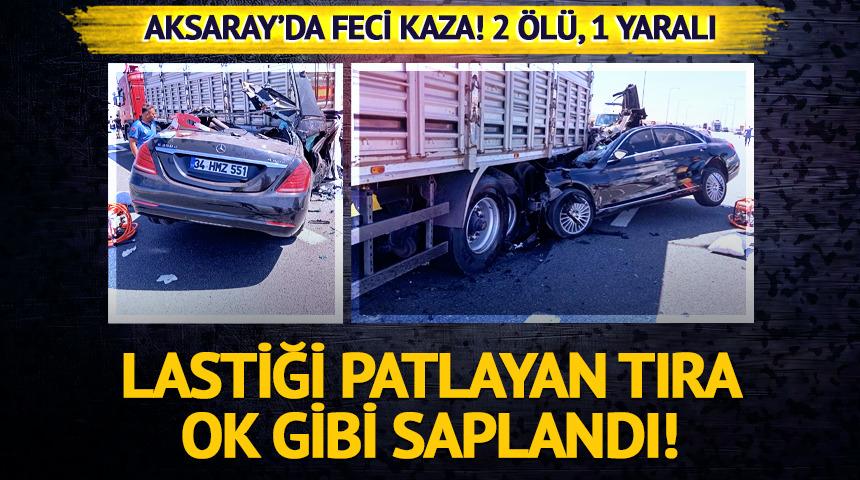 Lastiği patlayan tıra çarptı: 2 ölü, 1 yaralı
