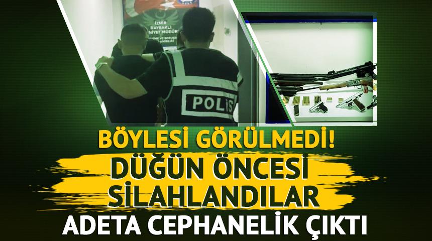 Düğün eğlencesi için silahlanınca polise yakalandılar