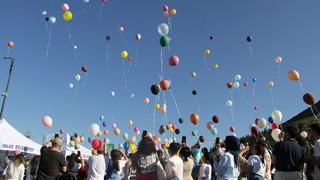 Kayseri'de kanseri yenen 3 yaşındaki Deniz için gökyüzüne balonlar bırakıldı