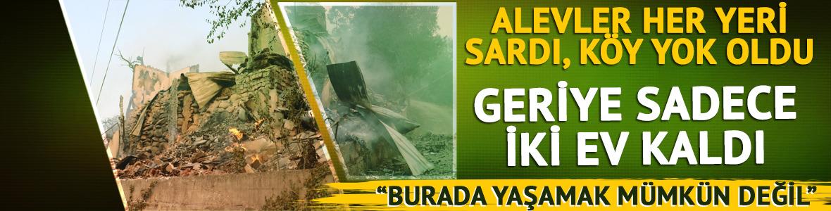 Alevler köyü sardı, sadece iki ev kurtuldu