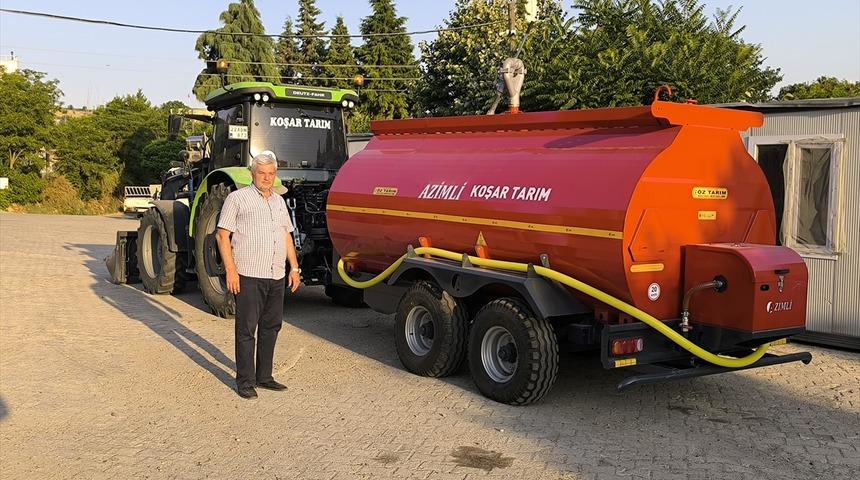 Edirne'de köy muhtarı su tankeriyle "yangın nöbeti" tutuyor