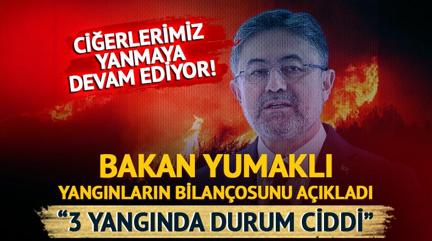 Bakan Yumaklı yangınların bilançosunu açıkladı