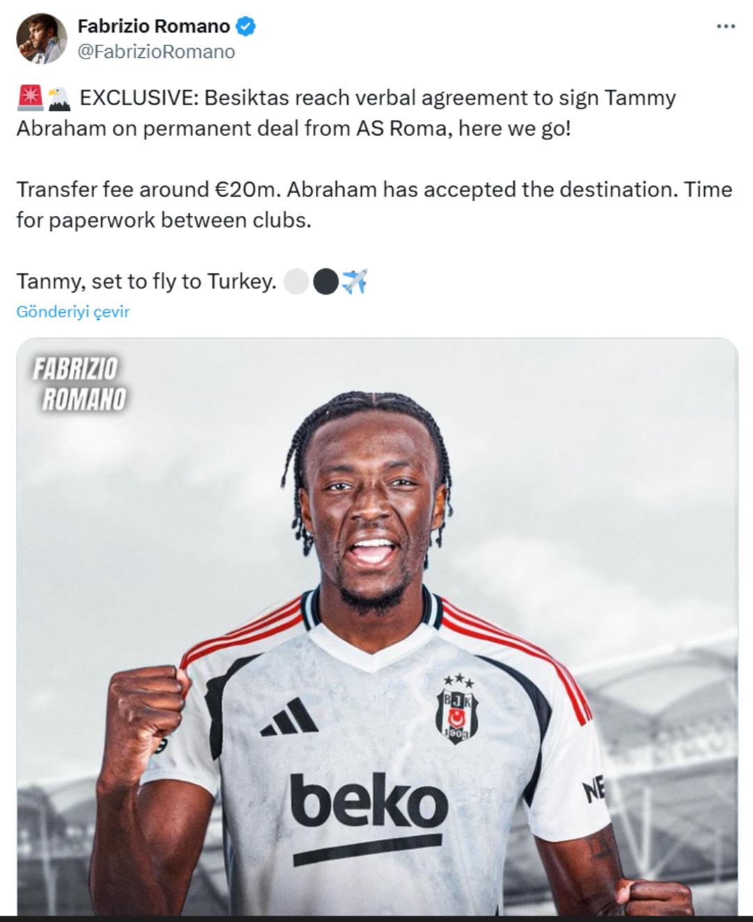 Beşiktaş transferde bombayı patlattı! Tammy Abraham ile 4 yıllık anlaşma sağlandı 1