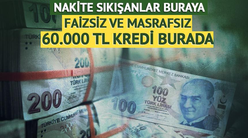 Faiz yok, masraf yok! İşte 6 ay taksitli 60.000 TL'ye varan kredi