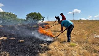 Karabük’te anız yangını söndürüldü! 2 dönüm alan zarar gördü