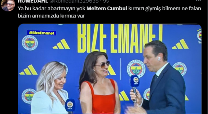Meltem Cumbul, Fenerbahçe'nin forma lansmanında seçtiği elbisenin rengiyle tepki çekti! G4