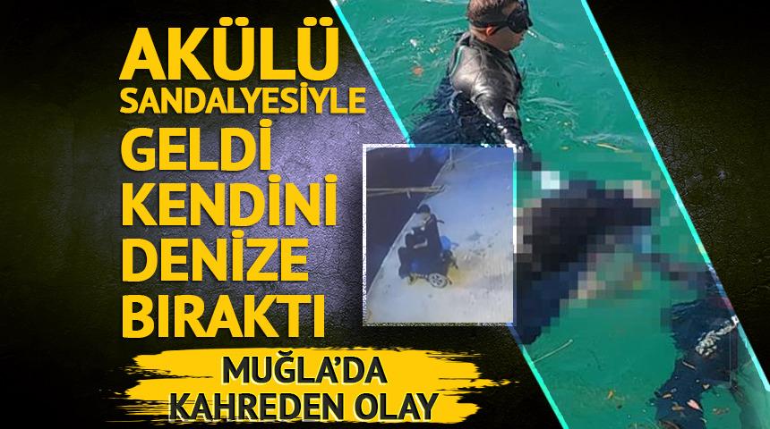 Kahreden olay! Akülü sandalyesiyle geldi, kendini denize bıraktı