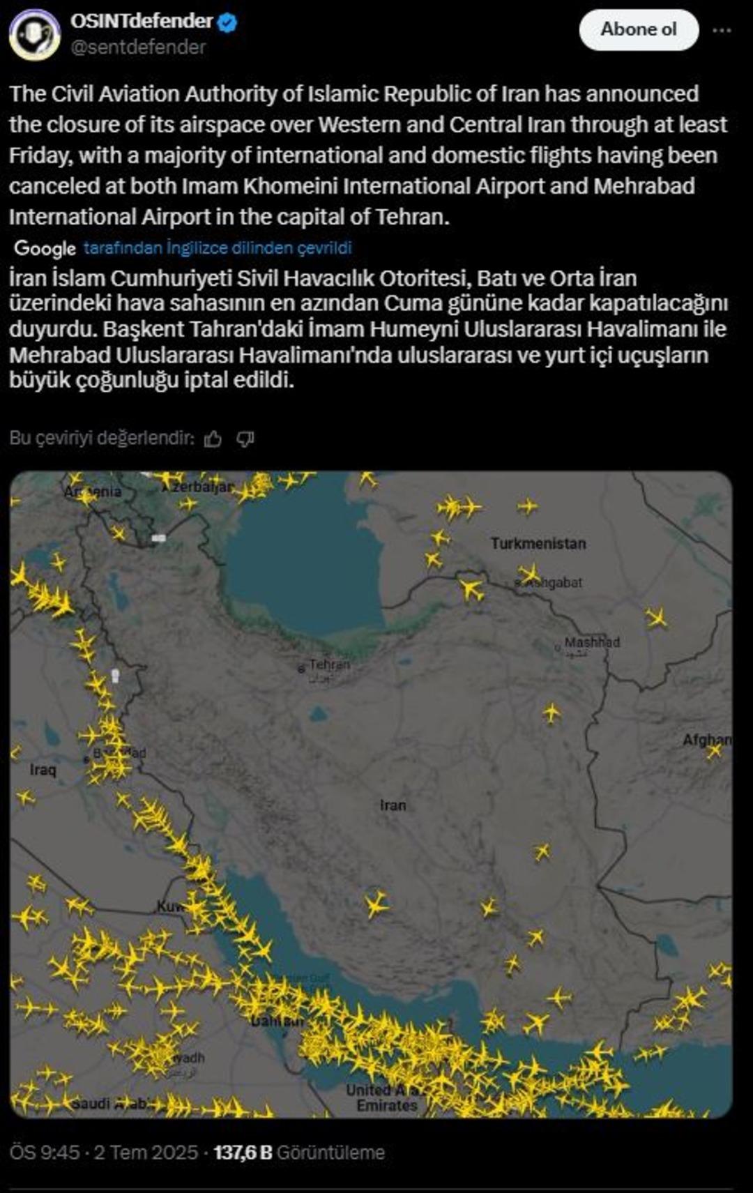 Her şey bitti derken... İran dan dikkat çeken hamle: Hava sahasını uçuşlara kapattı 3