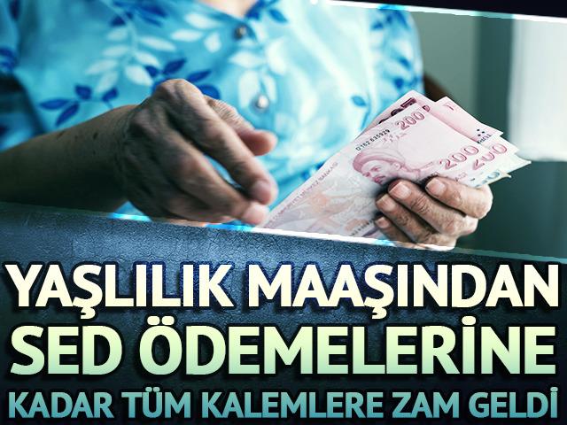 Yaşlılık maaşından SED ödemelerine kadar tüm kalemlere zam geldi!