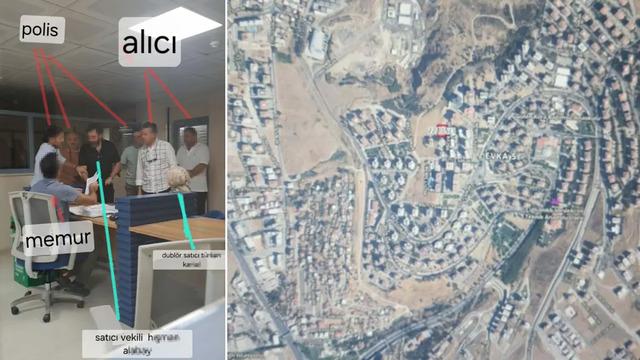 Tapu dairesinde sahte kimlik ve dublörle satış yapmaya çalışırken yakalandılar!