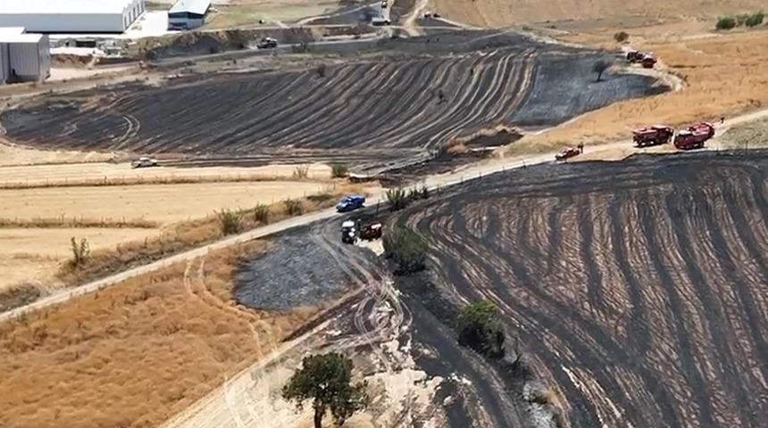 Bilecik'te anız yangını fabrikalara sıçramadan söndürüldü