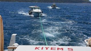 Fethiye’de arızalanan ve sürüklenen tekne kurtarıldı