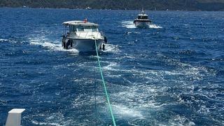 Fethiye açıklarında sürüklenen tekne kurtarıldı