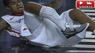 Basketbolcunun ayağı fena kırıldı! (Video)