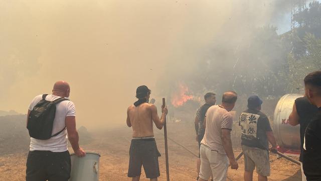 Şimdi de Antalya... Yangın için turistler dahil herkes seferber oldu!