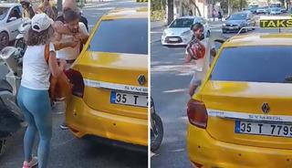 İzmir'de trafikte kasklı, tekmeli ve yumruklu kavga kamerada