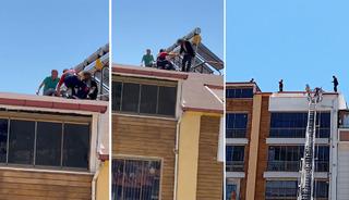 200'den fazla kez çatıya çıktı, para aldıktan sonra indi: Lakabı "İntiharkolik Hasan!" 