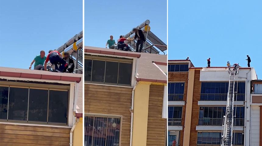 200'den fazla kez çatıya çıktı, para aldıktan sonra indi: Lakabı "İntiharkolik Hasan!" 