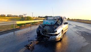 Tekirdağ'da pikaba arkadan çarpan otomobilin sürücüsü hayatını kaybetti