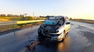 Tekirdağ'da pikaba arkadan çarpan otomobilin sürücüsü hayatını kaybetti