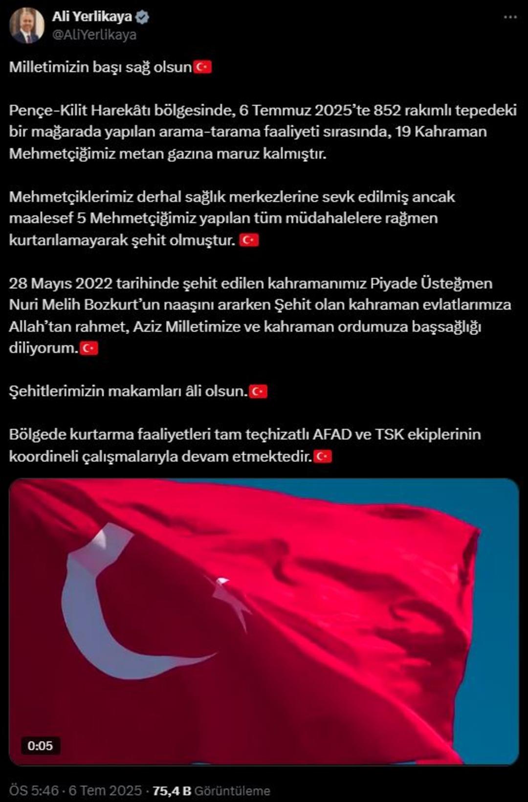 5 askerimiz metan gazı zehirlenmesinde şehit oldu! Siyasilerden başsağlığı mesajları peş peşe geldi 2