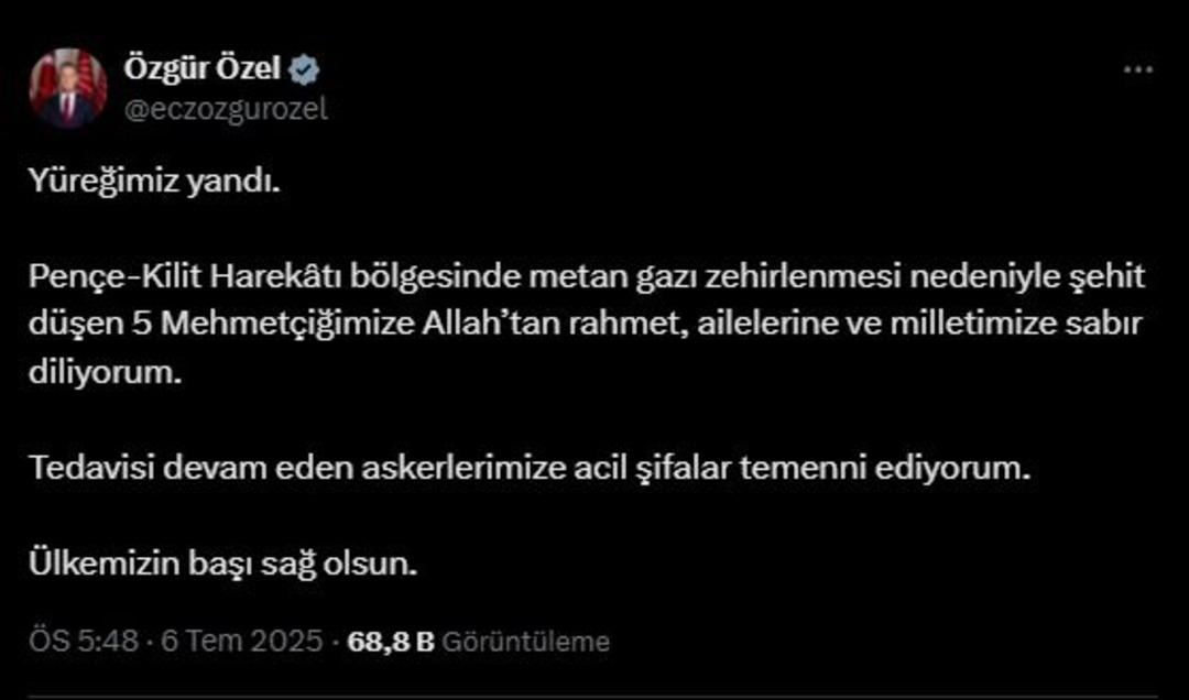 5 askerimiz metan gazı zehirlenmesinde şehit oldu! Siyasilerden başsağlığı mesajları peş peşe geldi 3