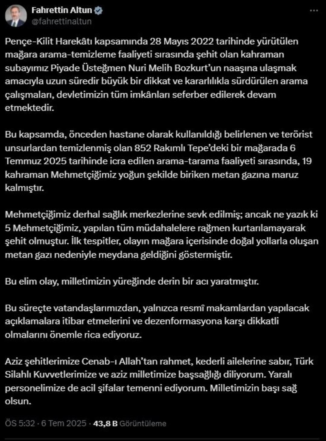 5 askerimiz metan gazı zehirlenmesinde şehit oldu! Siyasilerden başsağlığı mesajları peş peşe geldi 4